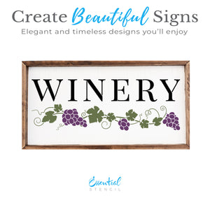 Winery 16"x7" Stencil Set-Essential Stencil