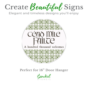 A Hundred Thousand Welcomes 16 Door Hanger Stencil-St. Patricks Day-Essential Stencil