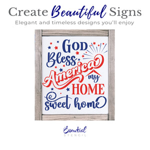 God Bless America 10"x12" Stencil-Patriotic-Essential Stencil