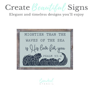Mightier Than the Waves Stencil-Pattern-Essential Stencil