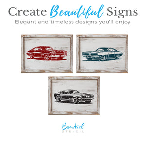 Muscle Cars Stencil 3pk-Fathers Day-Essential Stencil