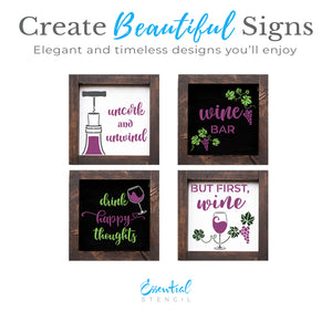 Wine Bar 6x6 (4pk) Stencil Set-Essential Stencil
