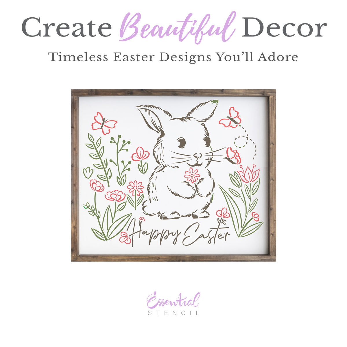 Bunny Blossom 12x10-Easter-Essential Stencil