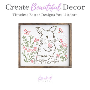 Bunny Blossom 12x10-Easter-Essential Stencil