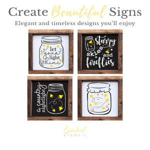 Starry Skies and Fireflies Mini Sign Stencil + Bonus Set-Stencils & Die Cuts-Essential Stencil