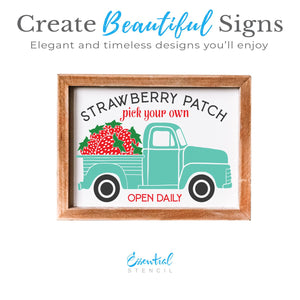 Strawberry Vintage Truck Stencil-Summer-Essential Stencil