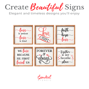 Valentine Scripture & Love Sayings Set (6pk) Stencil-Valentine-Essential Stencil