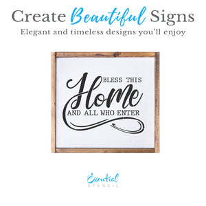 Bless this Home 12x12 1pc-Scripture-Essential Stencil