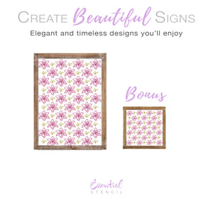 Lily Pattern 12x16 Stencil + Bonus-Pattern-Essential Stencil