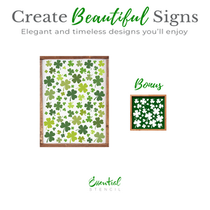 Shamrock Pattern 12x16 + Bonus Stencil-St. Patricks Day-Essential Stencil
