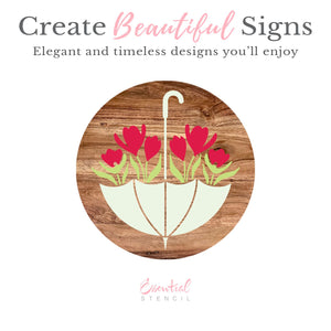 Spring Umbrella Stencil 12x12-Spring-Essential Stencil
