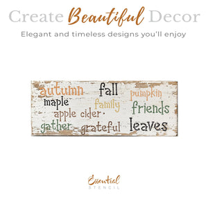 1 in Fall Words Stencil-Fall-Essential Stencil