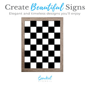 Large Checkered Pattern 12x16 Stencil Set-Essential Stencil