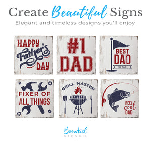 Dad Life Mini Stencil 6pk-Fathers Day-Essential Stencil