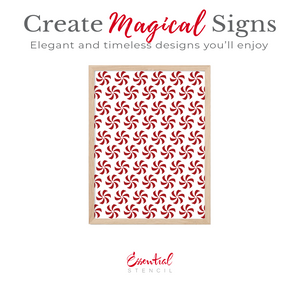 Peppermint Christmas Pattern Stencil