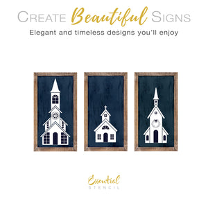 Christmas Churches Mini Layering Stencil Set-Christmas-Essential Stencil