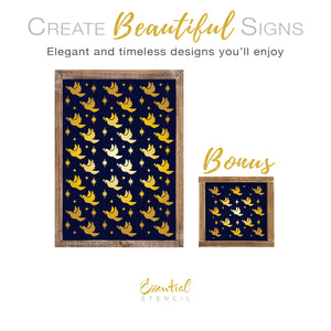 Dove and Nativity Star Pattern Stencil-Pattern-Essential Stencil