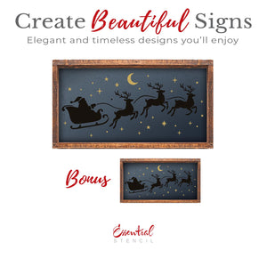 Santa's Sleigh Ride Stencil-Christmas-Essential Stencil