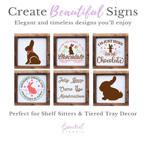 Chocolate Bunny Mini Stencil (6pk)-Spring-Essential Stencil