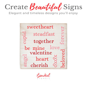 Valentines Words 15pcs Stencil-Valentine-Essential Stencil