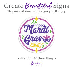 Mardi Gras Door Hanger Sign Stencil-Mardi Gras-Essential Stencil