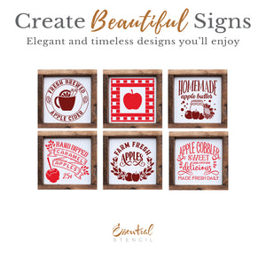 Fall Farmhouse Apples Mini Stencil 6pk-Fall-Essential Stencil