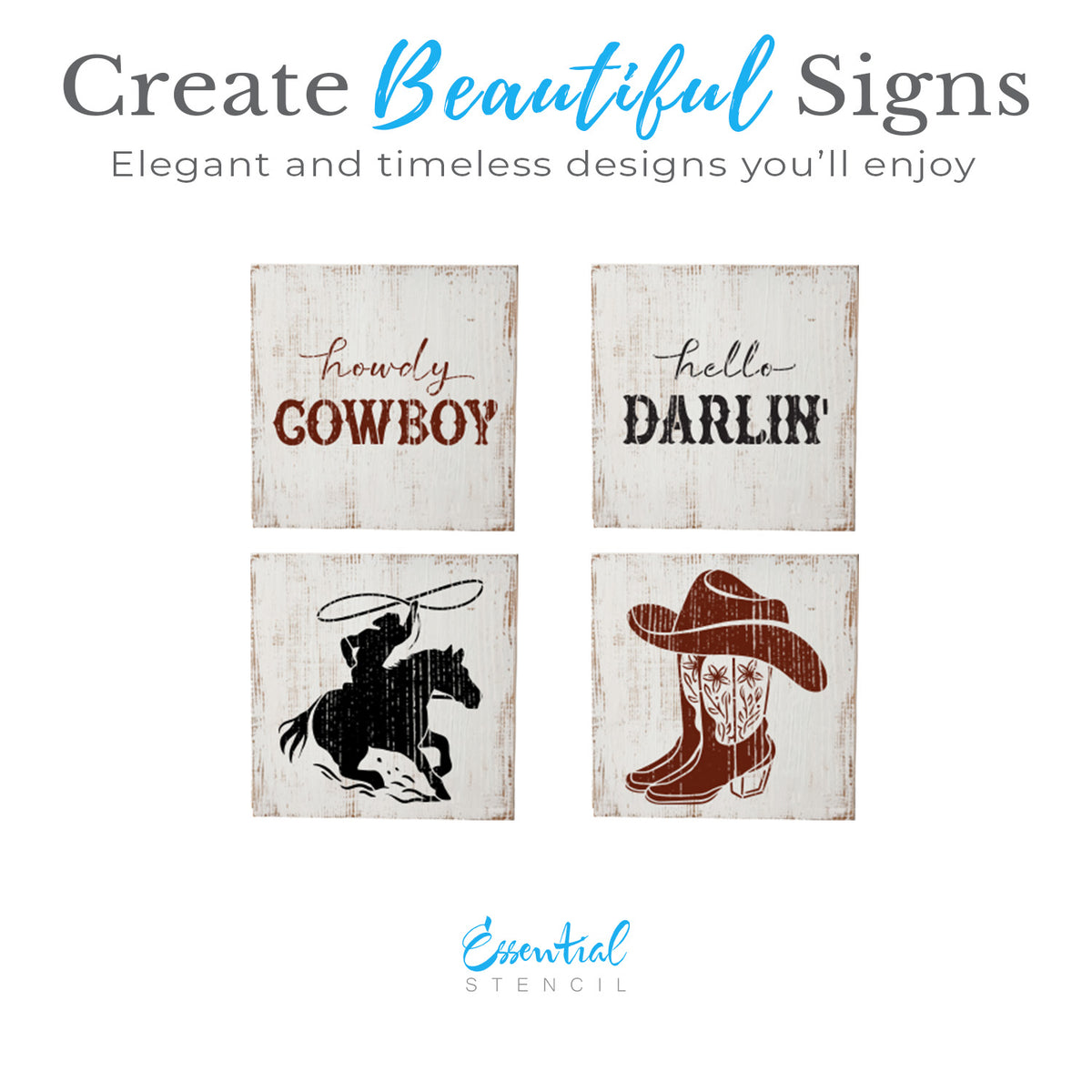 Rodeo Mini Stencil 4pk-Fathers Day-Essential Stencil