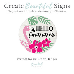 Flamingo Hello Summer-Coastal-Essential Stencil