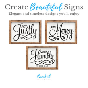Micah 6:8 Calligraphy (3pk)-Stencils & Die Cuts-Essential Stencil
