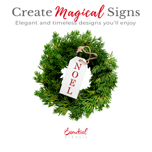 Vertical Christmas Word Stencil Set