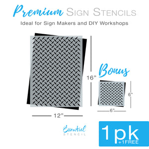Diamond Plate Pattern Stencil + Bonus-Christmas-Essential Stencil