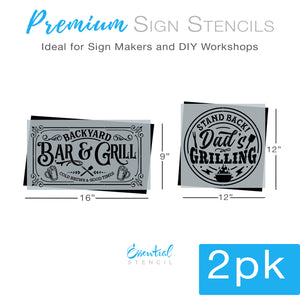 Bar & Grill Stencil Set | 2pk-Essential Stencil