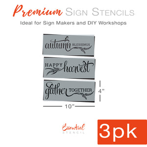 Autumn, Harvest, & Gather Stencil Set (3 Pack)-Fall-Essential Stencil