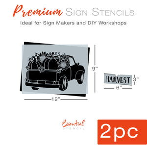 Harvest Vintage Truck Stencil-Essential Stencil
