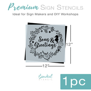 Seas & Greetings Sign Stencil-Christmas-Essential Stencil