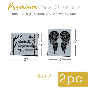 Cardinals Appear and Angel Wings Sign Stencils-Christmas-Essential Stencil