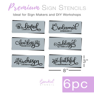 Words of Faith Stencils (6 Pack)-Spring-Essential Stencil