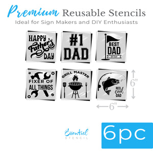 Dad Life Mini Stencil 6pk-Fathers Day-Essential Stencil
