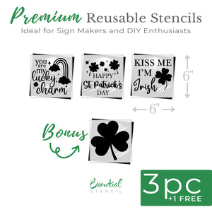 St. Patrick's Day Mini Sign Stencils ( 3Pk ) + bonus-St. Patricks Day-Essential Stencil