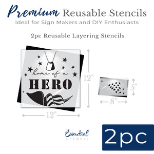 Home of a Hero Door Hanger Stencil-Patriotic-Essential Stencil