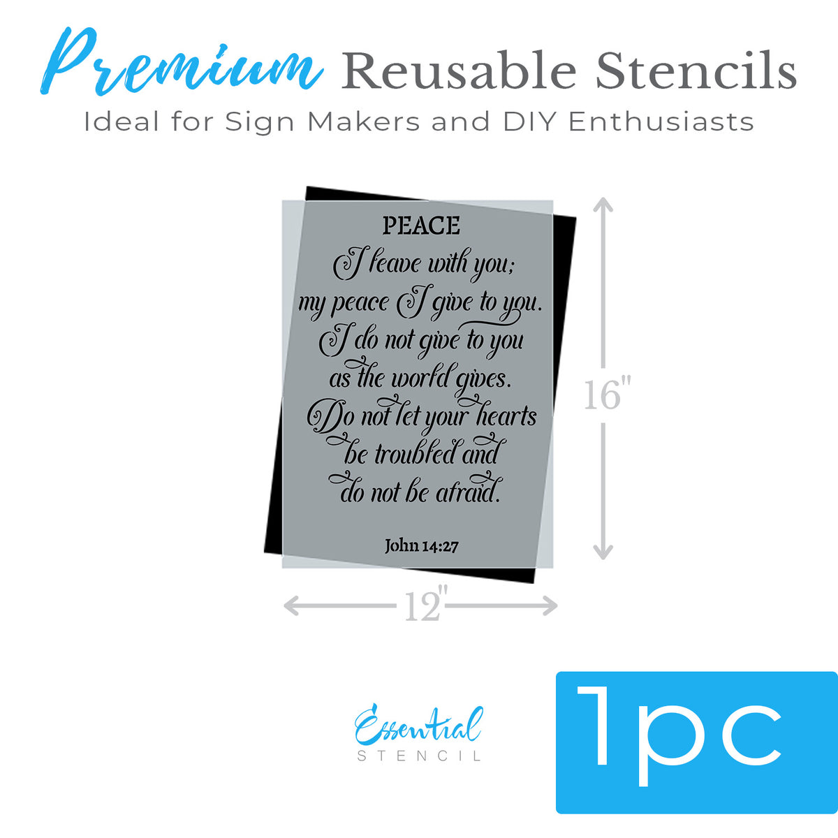 John 14: 27 Stencil 12x16-Scripture-Essential Stencil