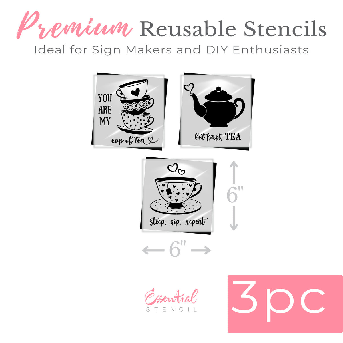 My Cup of Tea Mini Sign Stencil (3pk)-Mother's Day-Essential Stencil