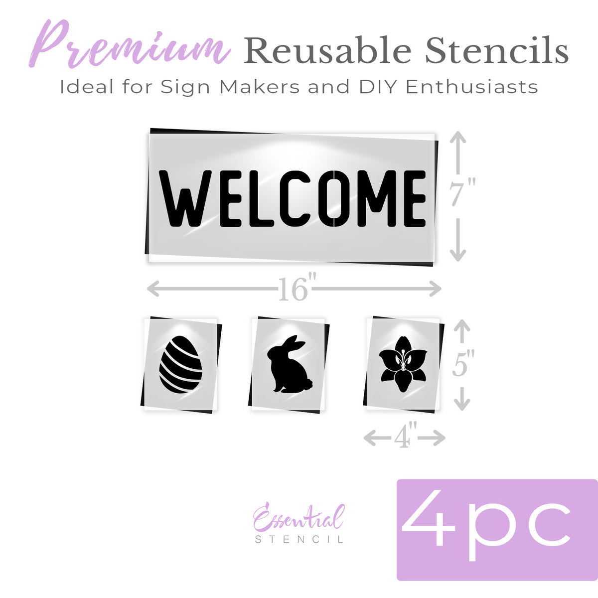 Customizable Easter Welcome Stencil Set-Easter-Essential Stencil