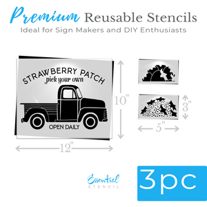 Strawberry Vintage Truck Stencil-Summer-Essential Stencil