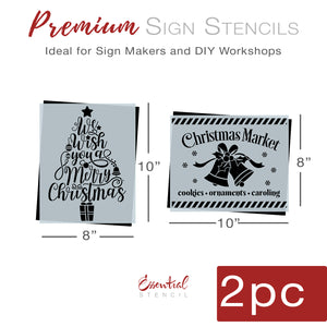 A Merry Christmas Tree and Market Stencil Set-Christmas-Essential Stencil
