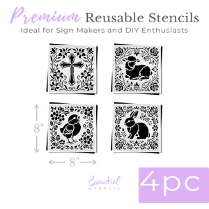 Easter Tiles 8x8 (4pk) Stencil-Easter-Essential Stencil