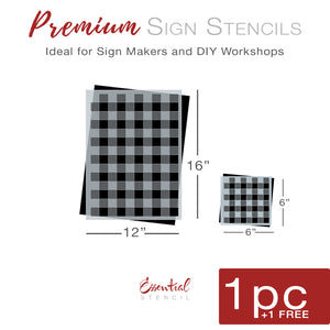 Buffalo Check Stencil + Bonus-Christmas-Essential Stencil