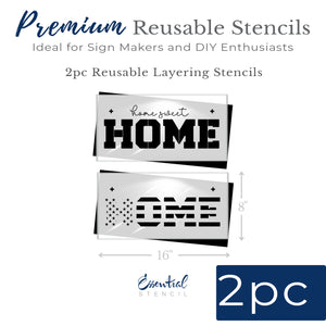 Patriotic Home Sweet Home Sign Stencil-Patriotic-Essential Stencil