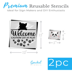 Welcome Cats Door Hanger Stencil-Christmas-Essential Stencil
