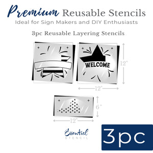 Patriotic Welcome Door Hanger Stencil-Patriotic-Essential Stencil